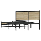 Metal Bed Frame without Mattress Sonoma Oak 120x200 cm 4007884