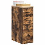 Garage Storage Cabinet Smoked Oak 30x51x85 cm Solid Wood Pine 860584