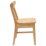 Dining Chairs 2 pcs Natural 42 x 47.5 x 81 cm Solid Rubber Wood 42020432