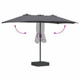 Garden Parasol Anthracite 385 x 209 x 244 cm 42003277