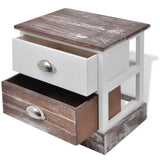 ZNTS Bedside Cabinet Brown and White 242884
