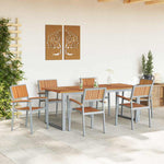 Garden Dining Set 7 pcs Grey and brown 200 x 90 x 75 cm 3284357