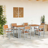 Garden Dining Set 7 pcs Grey and brown 200 x 90 x 75 cm 3284357