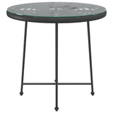 Dining Table Black 80 cm Tempered Glass and Steel 319437