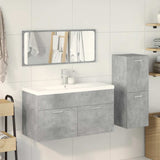4 Piece Bathroom Furniture Set Concrete Grey Engineered Wood 3324903