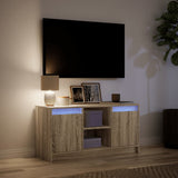 TV Cabinet with LED Sonoma Oak 100x34x50 cm Engineered Wood 852189