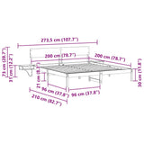Bed Frame with Headboard Wax Brown 200 x 200 cm Solid Pine Wood 3385750