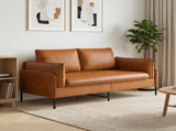2-Seater Sofa Brown 188 x 81 x 89 cm Faux Leather 42048626