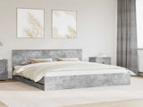 Bed Frame with Drawer Concrete Grey 180 x 200 cm Engineer Wood 3407959