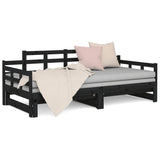 Pull-out Day Bed without Mattress Black 2x cm 820346