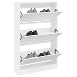 Shoe Cabinet White 80x21x125.5 cm Engineered Wood 839924