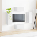 TV Cabinet Set Wall-mounted 2 pcs White Engineered Wood 3408970