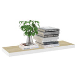 Floating Wall Shelves 4 pcs Oak and White 80x23.5x3.8 cm MDF 326581
