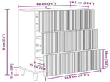 Drawer Cabinet White 66 x 34.5 x 90 cm Engineered Wood 894605