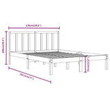 Bed Frame without Mattress White Solid Wood Pine 120x190 cm Small Double 3105107