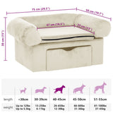 Dog Sofa with Drawer Cream 75x50x38 cm Plush 171082