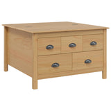 Coffee Table with Drawer HILL Honey Brown 79.5 x 79.5 x 49 cm 42025040
