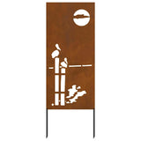 Garden Privacy Screen Rusty 50 x 140 cm Weathering steel 876321