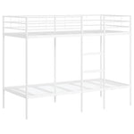 Bunk Bed without Mattress White 90x190 cm Single Steel 42000328