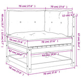 ZNTS Garden Sofas Corner with Cushions 2 pcs Impregnated Wood Pine 838076