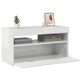 TV Cabinet with LED Lights High Gloss White 75x35x40 cm 804403