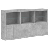 Sideboard with LED Lights Concrete Grey 181.5x37x100 cm 3209152