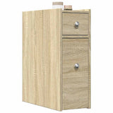 Narrow Bathroom Cupboard with Wheels Sonoma Oak Engineered Wood 855288