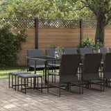 Garden Dining Set 17 pcs Black Steel 3335867