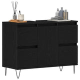 Bathroom Sink Cabinet Black Oak 80 x 33 x 60 cm Engineered Wood 862894