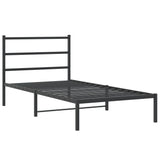 Metal Bed Frame without Mattress with Headboard Black 100x200cm 355360