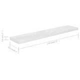 Floating Wall Shelves 2 pcs High Gloss White 120x23.5x3.8 cm MDF 323758