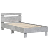 Bed Frame with LED Concrete Grey 80 x 200 cm Engineered Wood 8008997
