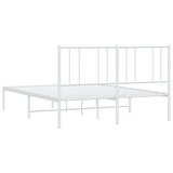 Metal Bed Frame without Mattress with Headboard White 135x190cm 352528