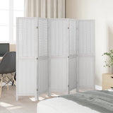 Room Divider 5 Panels White Solid Wood Paulownia 358725