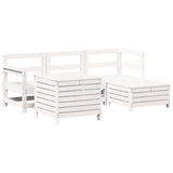 5 Piece Garden Sofa Set White Solid Wood Pine 3250493