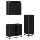 Bathroom Furniture Set 3 pcs Black Oak Engineered Wood 3402344