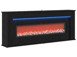 Fireplace with LED Strip Black Oak 130 x 20 x 69.5 cm 8021088