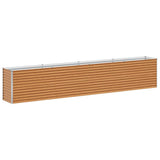 Garden Raised Bed Light Brown 390 x 50 x 68 cm Galvanised Steel 42017355