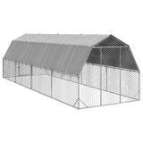 Chicken Run with Roof 2.5x8x2.25 m Galvanised Steel 3328523