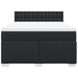 Box Spring Bed with Mattress Black 140x200 cm Faux Leather 3286124