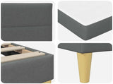 Bed Frame with Mattress Dark Grey 90 x 190 cm Fabric 3415251