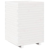 Garden Planter White 50x50x72.5 cm Solid Wood Pine 3282575