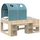 Bed with Tunnel 3 pcs Sonoma Oak and Light Blue Engineered Wood 3423504