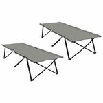 Folding Camping Bed 2 pcs Grey 206 x 76 x 74 cm Oxford fabric 42003171