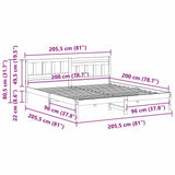 Bed Frame with Headboard Brown 200 x 200 cm Solid Pine Wood 872218