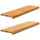Window Sills 2 pcs Light Brown 90x25x2 cm Solid Wood Oak 4009143