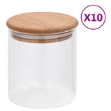 Storage Glass Jars with Bamboo Lid 10 pcs 600 ml 150695