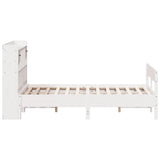 Bookcase Bed without Mattress White 140x190cm Solid Wood Pine 3323039