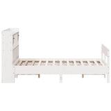 Bookcase Bed without Mattress White 135x190cm Double Solid Wood Pine 3323042