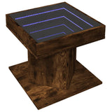 Coffee Table with LED Smoked Oak 50x50x45 cm Engineered Wood 847564